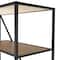 71" x 32" Brown Wooden Diagonal Angled 6 Shelf Storage Shelving Unit with Black Metal Frame